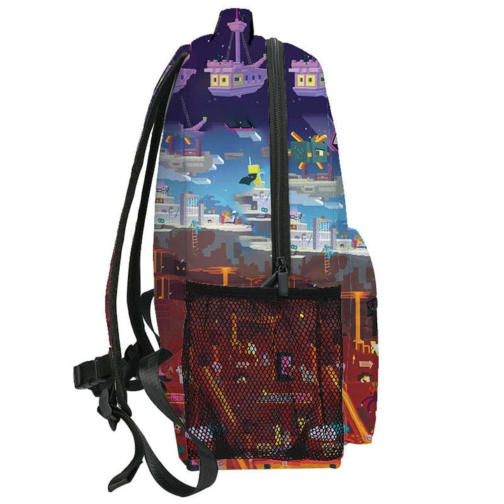Mochila Infantil con Estampado Pixel y Compartimento para Portátil