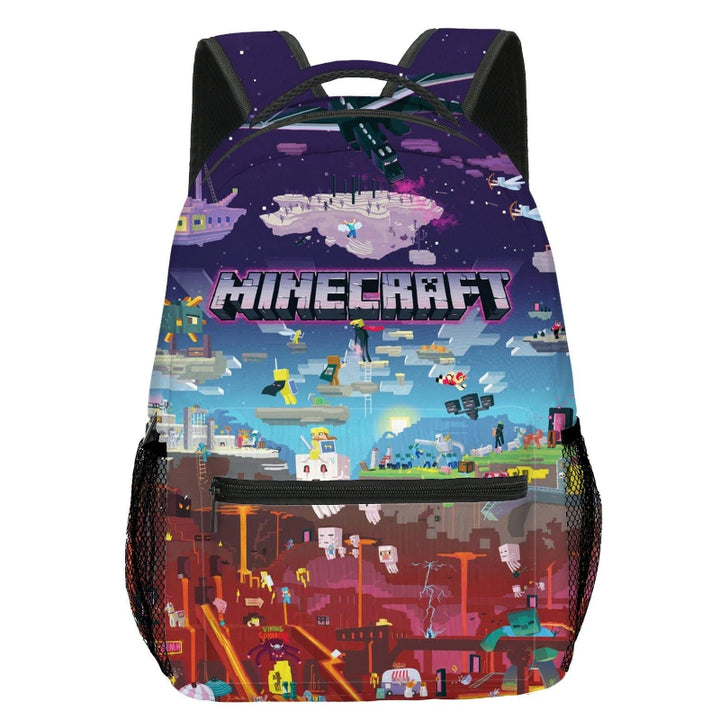 Mochila Infantil con Estampado Pixel y Compartimento para Portátil