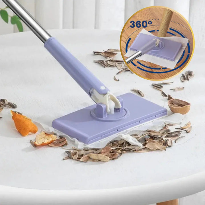 Mopa Plana con Cabezal Giratorio para Almohadillas de Limpieza Desechables