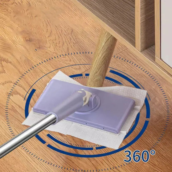 Mopa Plana con Cabezal Giratorio para Almohadillas de Limpieza Desechables