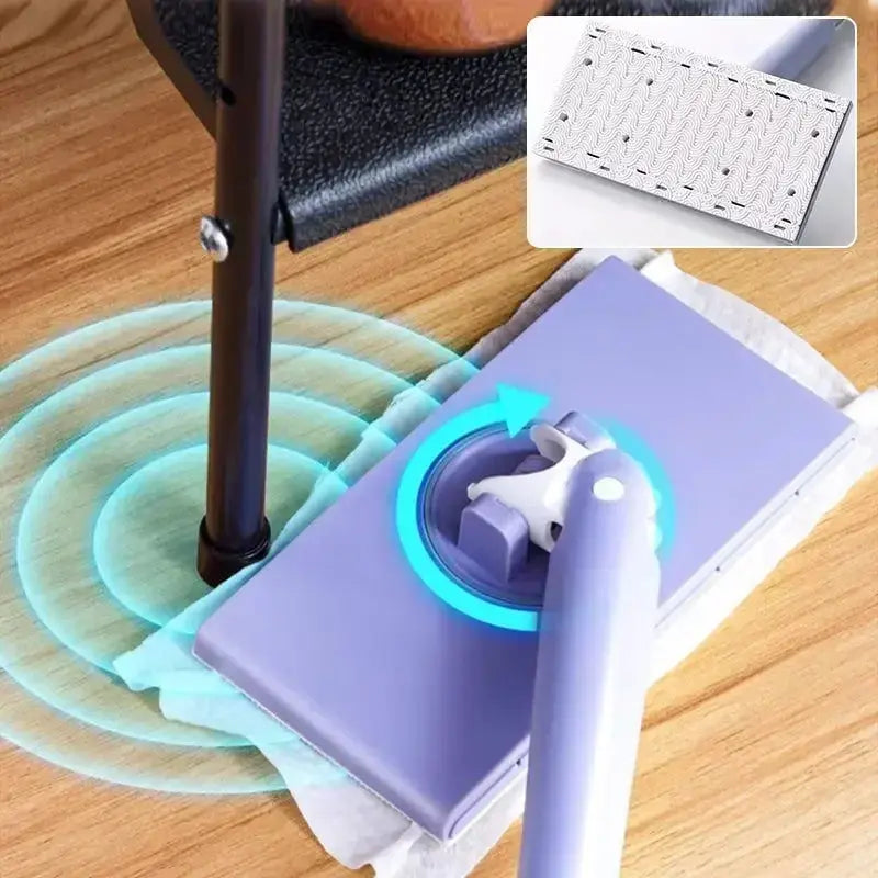 Mopa Plana con Cabezal Giratorio para Almohadillas de Limpieza Desechables