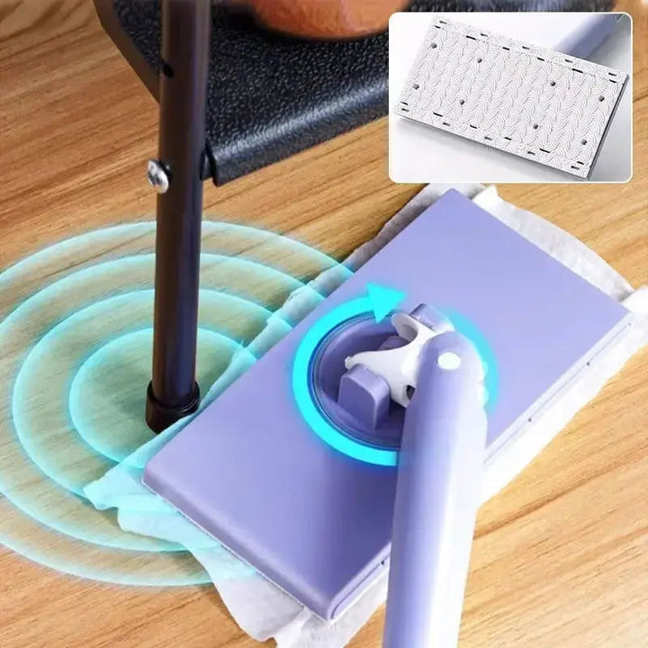 Mopa Plana con Cabezal Giratorio para Almohadillas de Limpieza Desechables