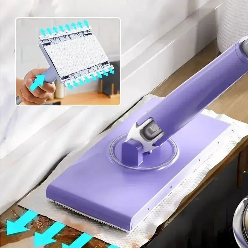 Mopa Plana con Cabezal Giratorio para Almohadillas de Limpieza Desechables