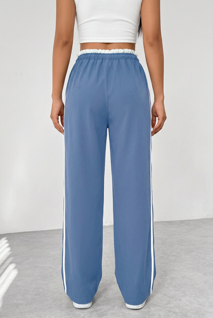 Pantalón Deportivo para Mujer de Pernera Ancha con Rayas Laterales