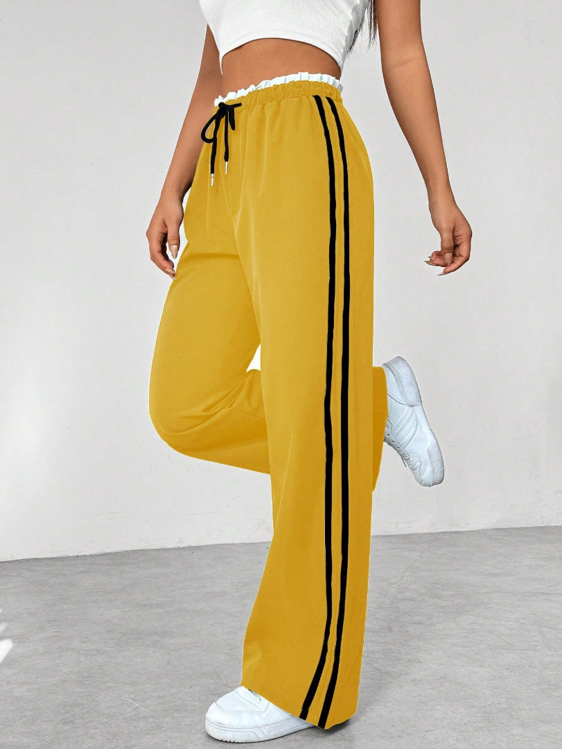 Pantalón Deportivo para Mujer de Pernera Ancha con Rayas Laterales