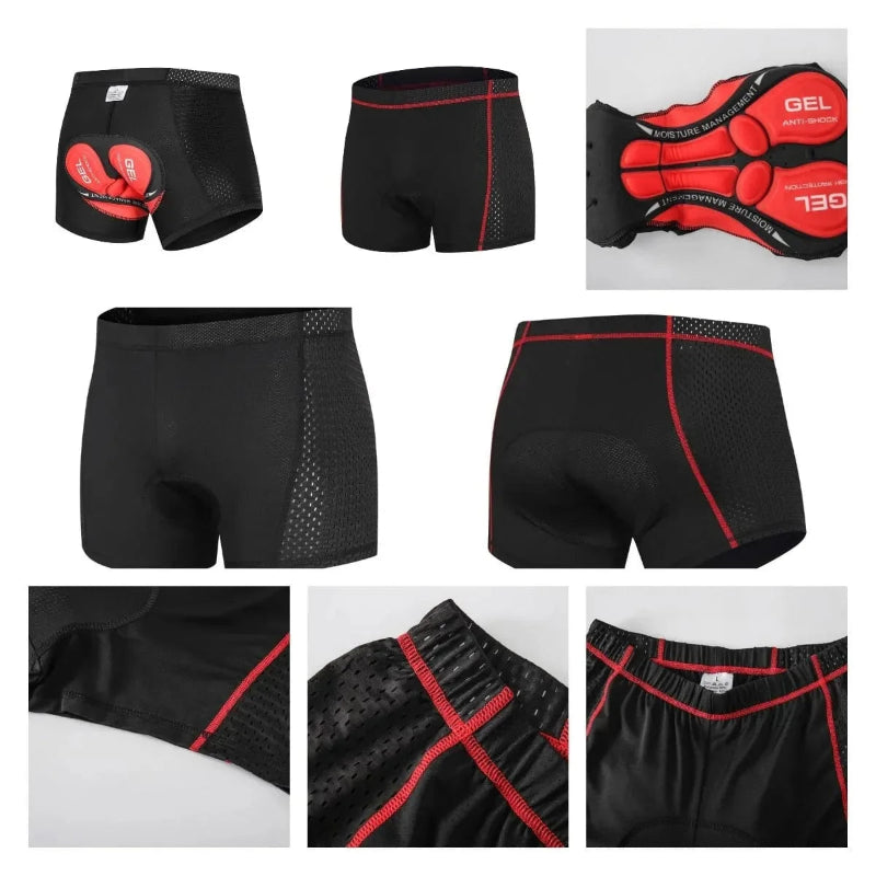 Pantalón Interior Acolchado para Ciclismo con Paneles de Malla
