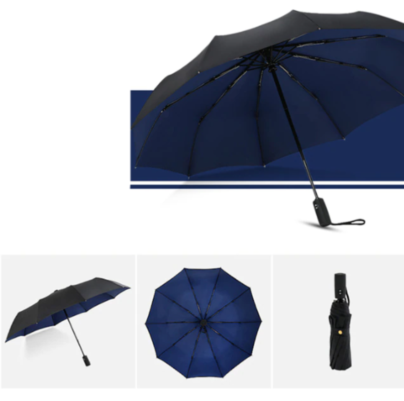 Paraguas Plegable Automático con Doble Capa y Diez Varillas