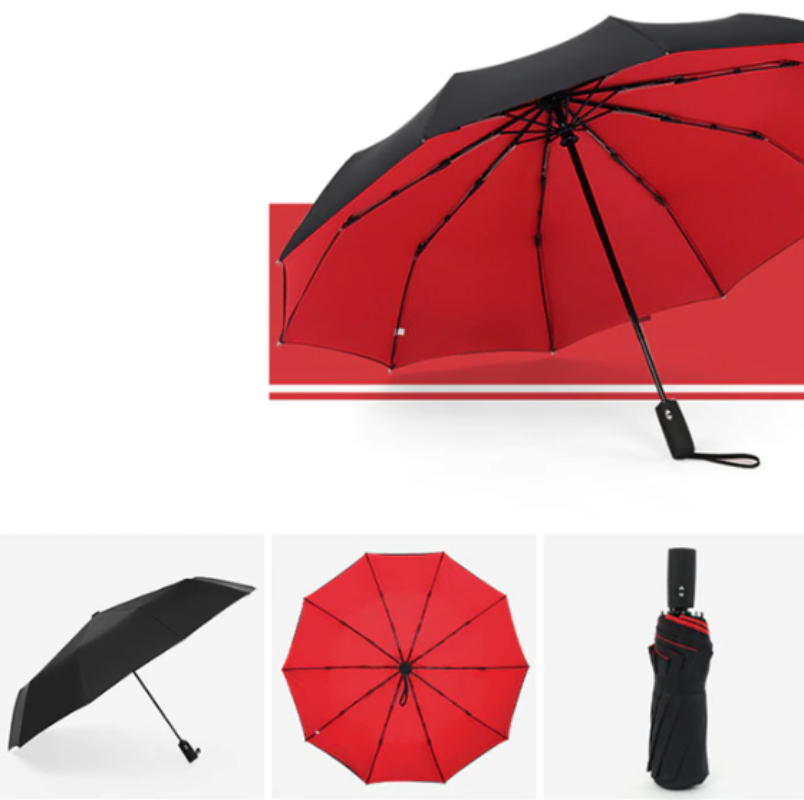 Paraguas Plegable Automático con Doble Capa y Diez Varillas