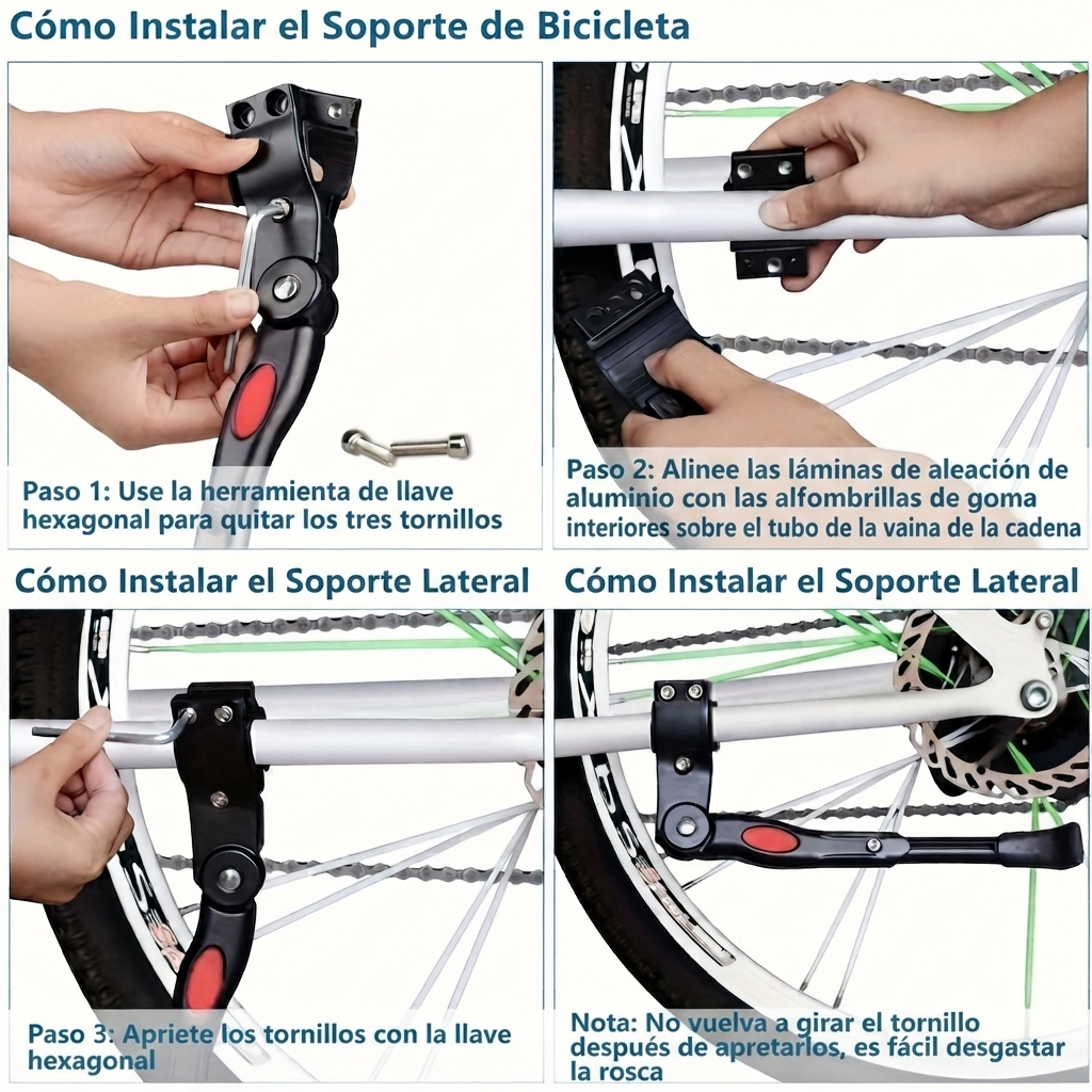 Pata de Cabra Ajustable para Bicicleta con Montaje Trasero