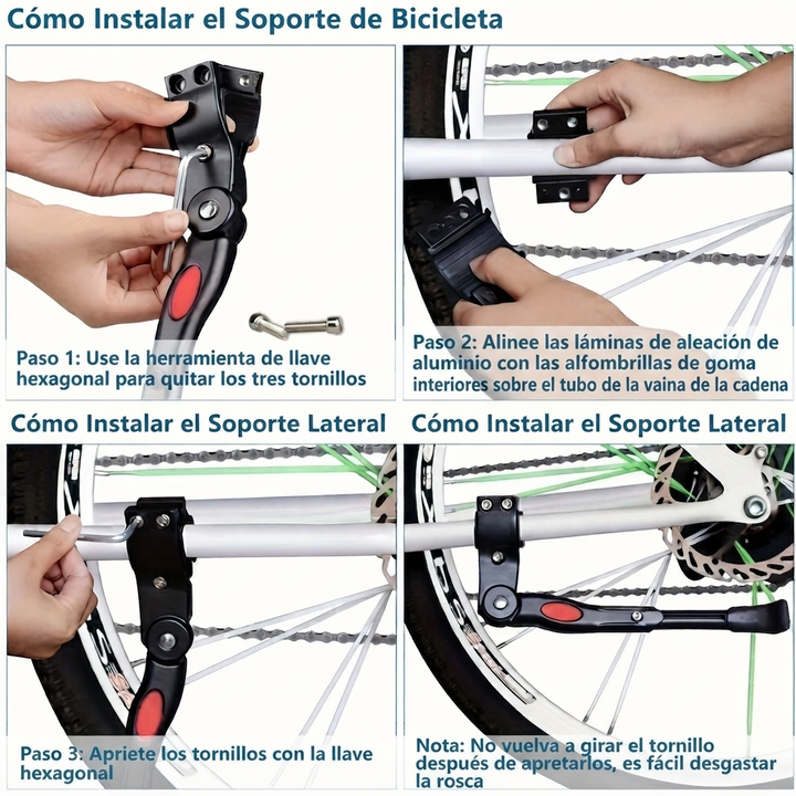 Pata de Cabra Ajustable para Bicicleta con Montaje Trasero