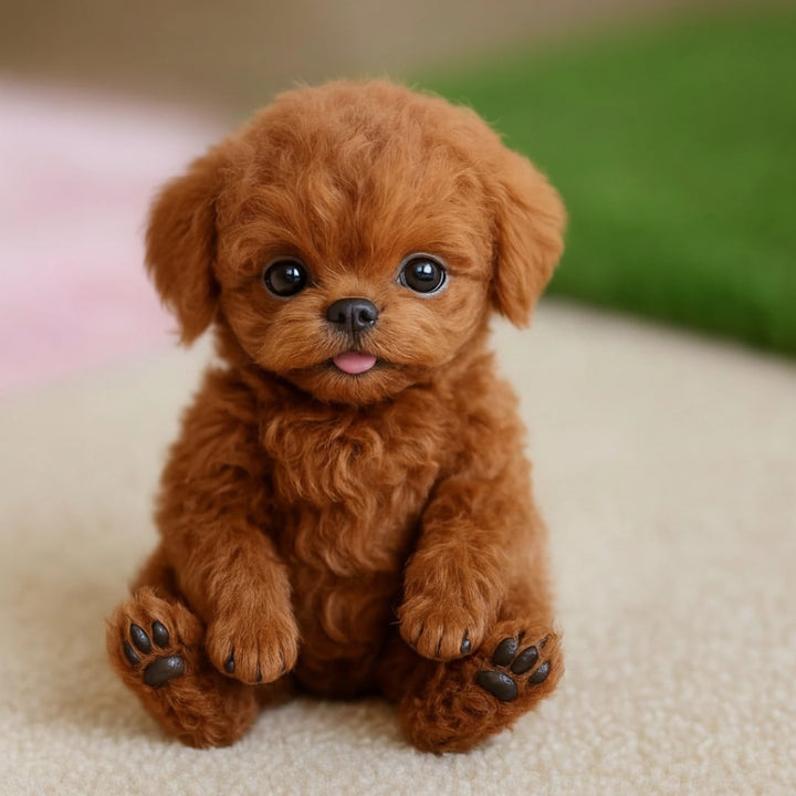 Peluche de Perrito con Diseño Realista en Posición Sentada