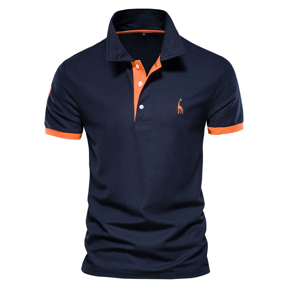 Polo para Hombre de Manga Corta con Ribetes en Contraste