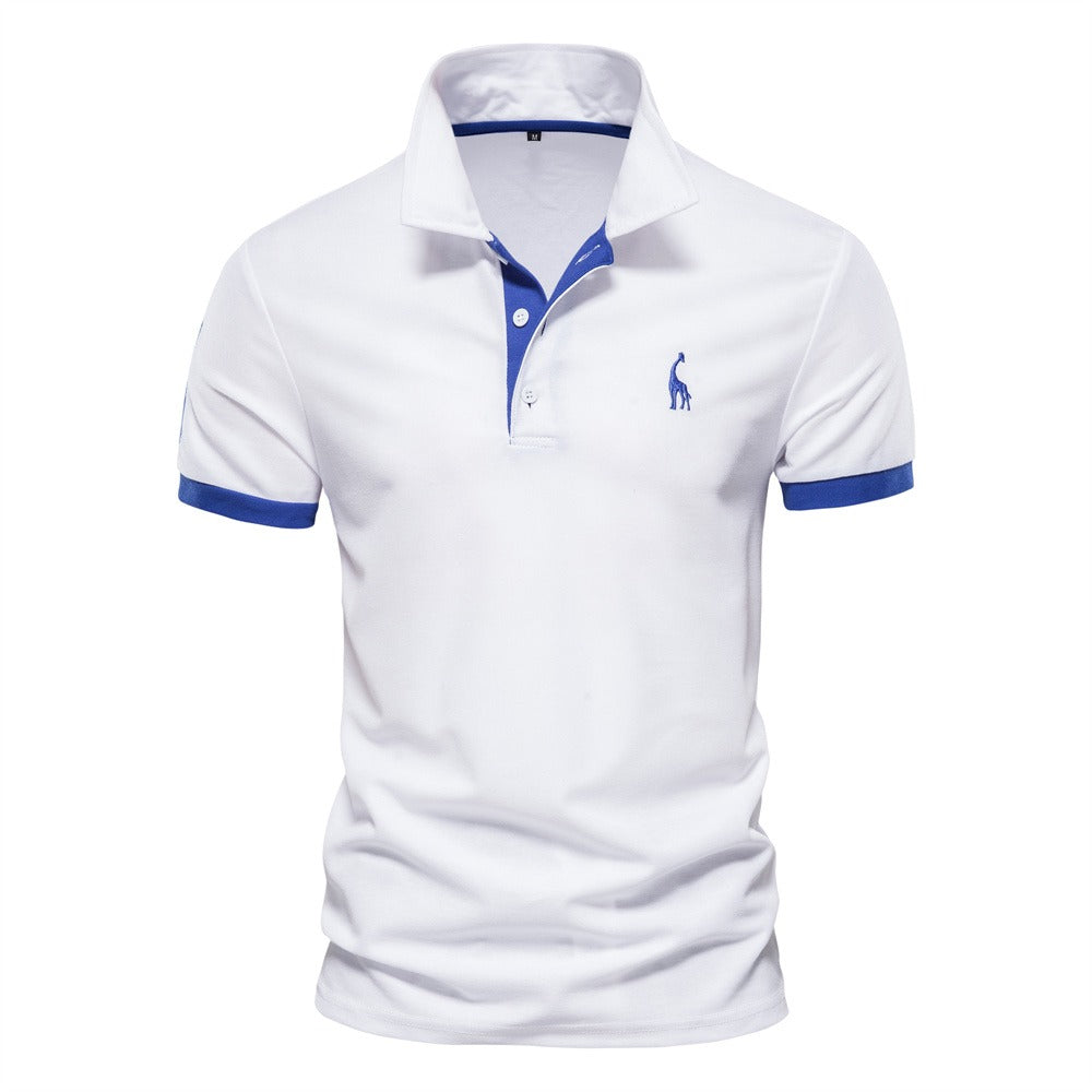 Polo para Hombre de Manga Corta con Ribetes en Contraste
