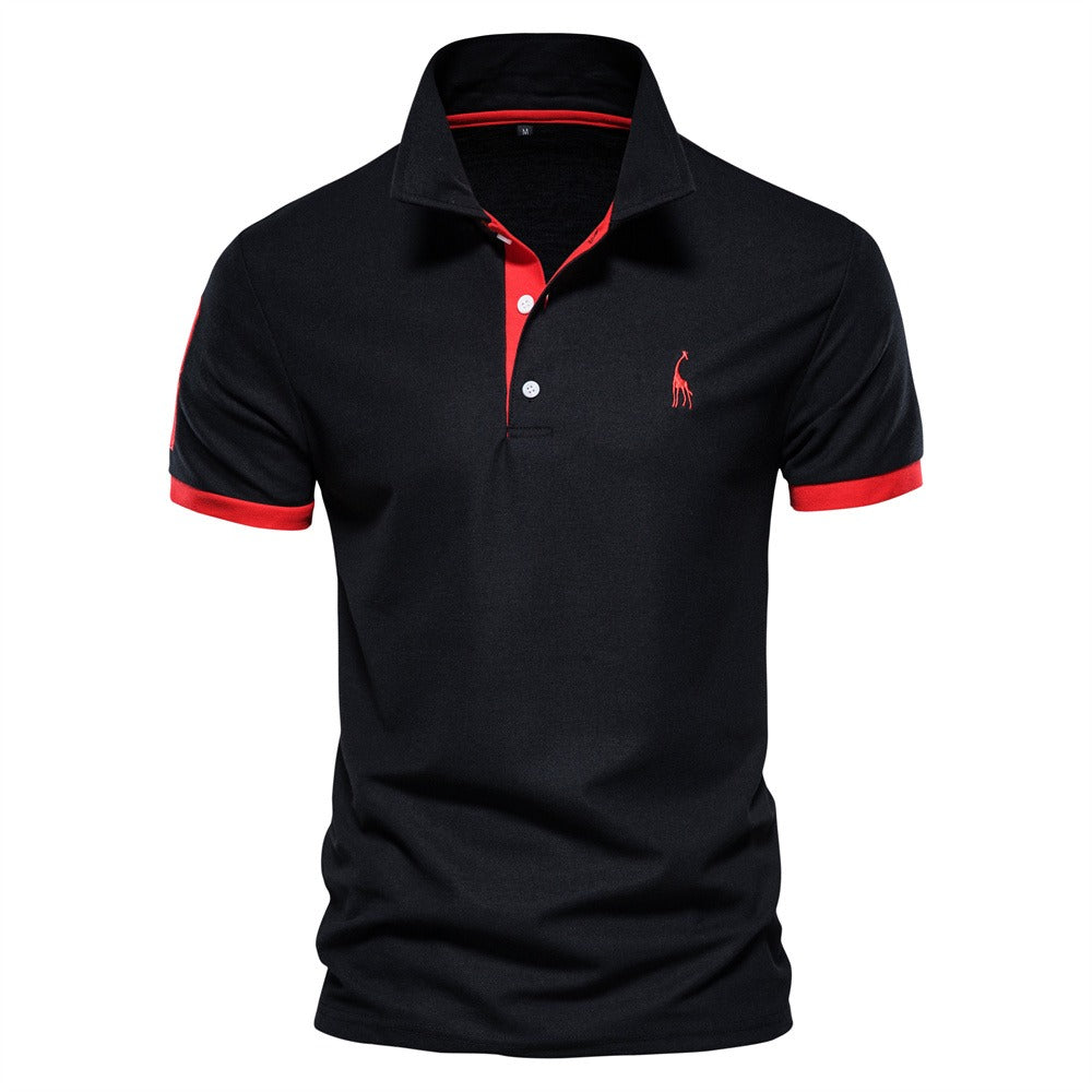 Polo para Hombre de Manga Corta con Ribetes en Contraste