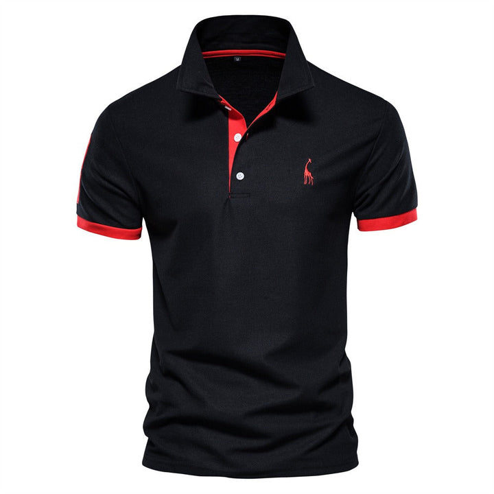 Polo para Hombre de Manga Corta con Ribetes en Contraste