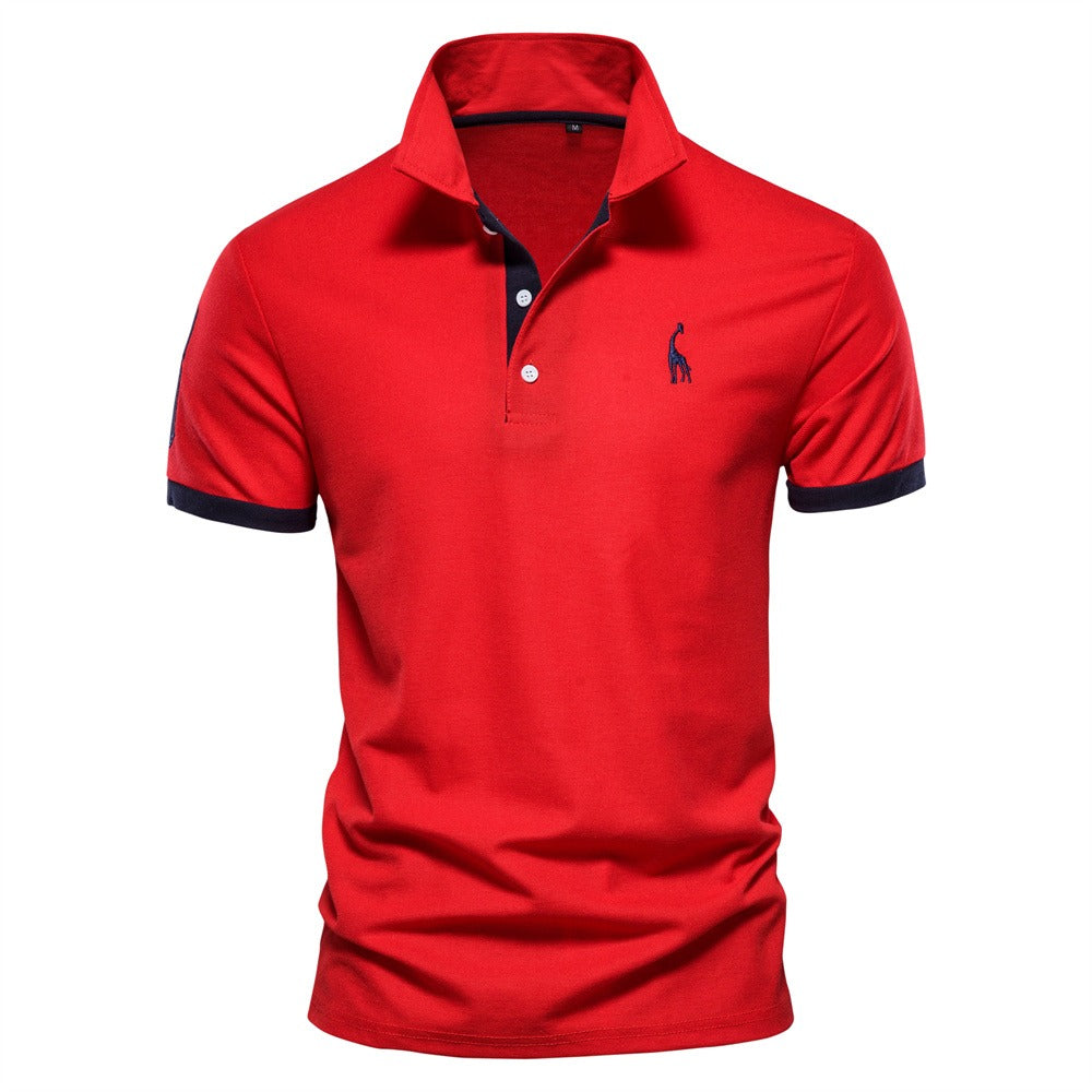 Polo para Hombre de Manga Corta con Ribetes en Contraste