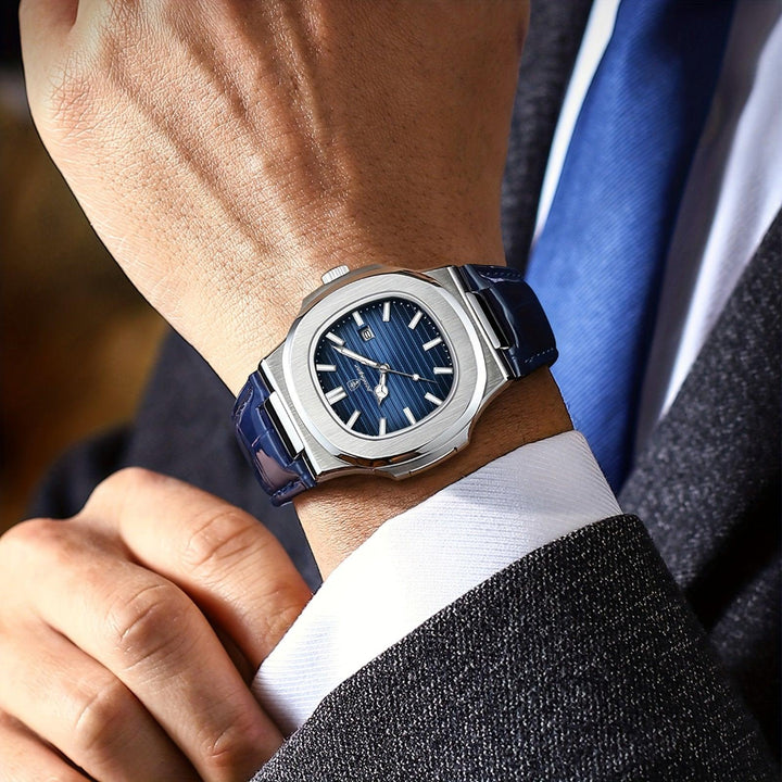 Reloj Analógico para Hombre con Caja Cuadrada de Esquinas Redondeadas