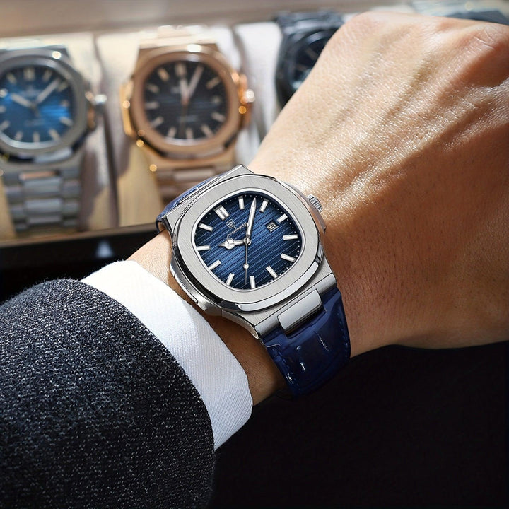 Reloj Analógico para Hombre con Caja Cuadrada de Esquinas Redondeadas