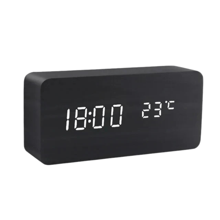 Reloj Despertador Digital con Pantalla de Hora y Temperatura