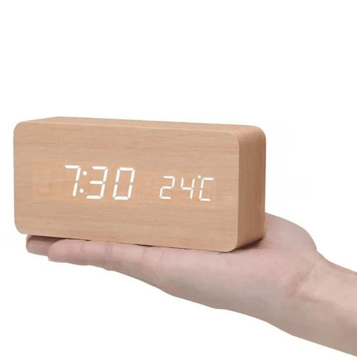 Reloj Despertador Digital con Pantalla de Hora y Temperatura