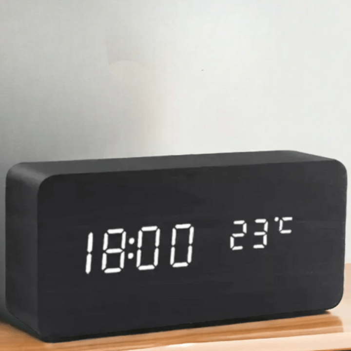 Reloj Despertador Digital con Pantalla de Hora y Temperatura