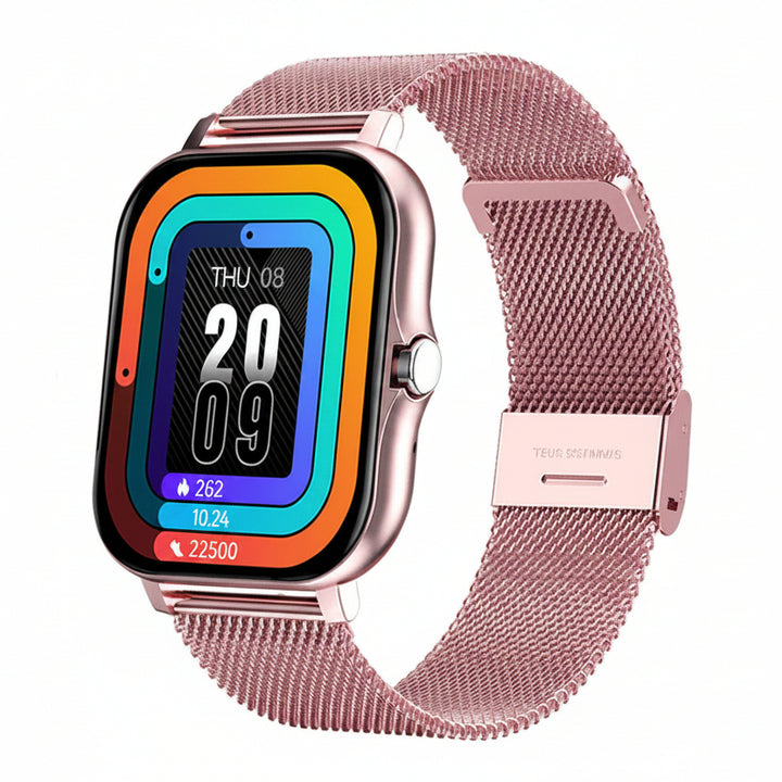 Reloj Inteligente con Pantalla Táctil Cuadrada y Correa de Malla