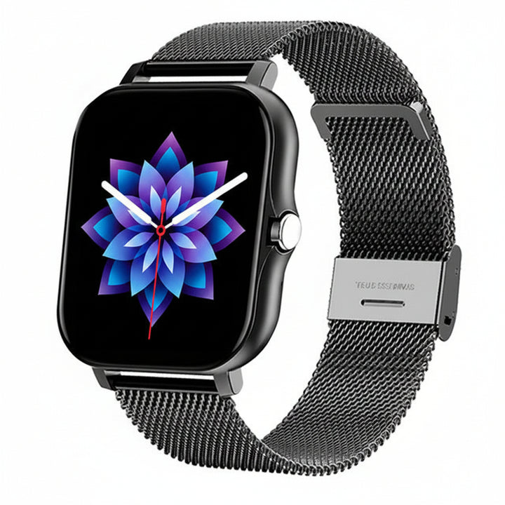 Reloj Inteligente con Pantalla Táctil Cuadrada y Correa de Malla