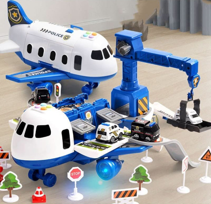 Set de Avión de Transporte con Vehículos y Accesorios de Tráfico