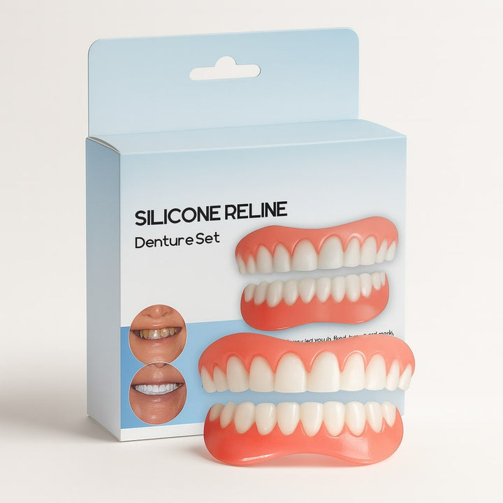 Set de Carillas Dentales Cosméticas de Ajuste a Presión para Dientes Superiores e Inferiores