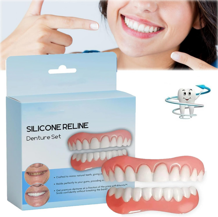 Set de Carillas Dentales Cosméticas de Ajuste a Presión para Dientes Superiores e Inferiores
