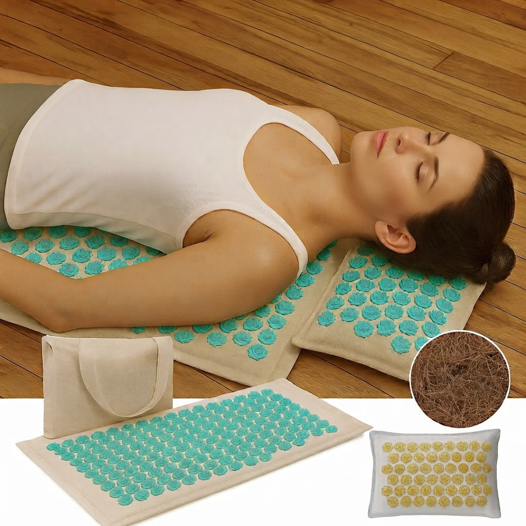 Set de Esterilla y Almohada de Acupresión con Bolsa de Transporte