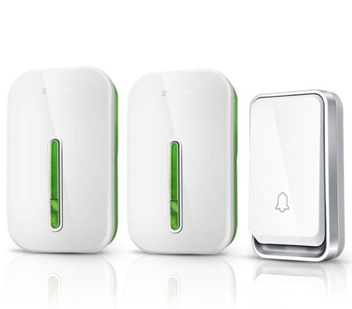 Set de Timbre Inalámbrico con Pulsador sin Batería y Receptor Enchufable