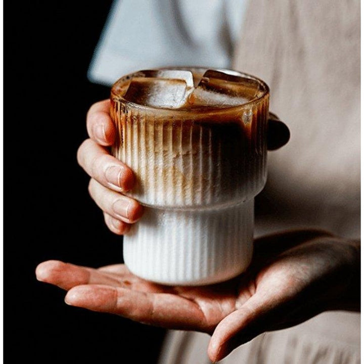 Set de vasos altos con diseño acanalado - Transparente
