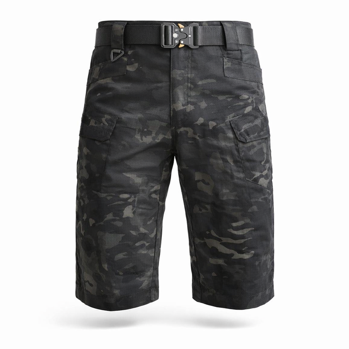 Short Cargo para Hombre con Múltiples Bolsillos y Cintura Elástica