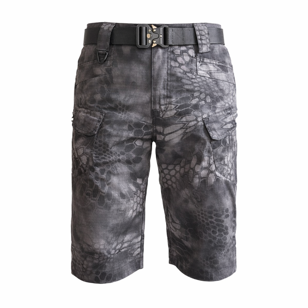 Short Cargo para Hombre con Múltiples Bolsillos y Cintura Elástica