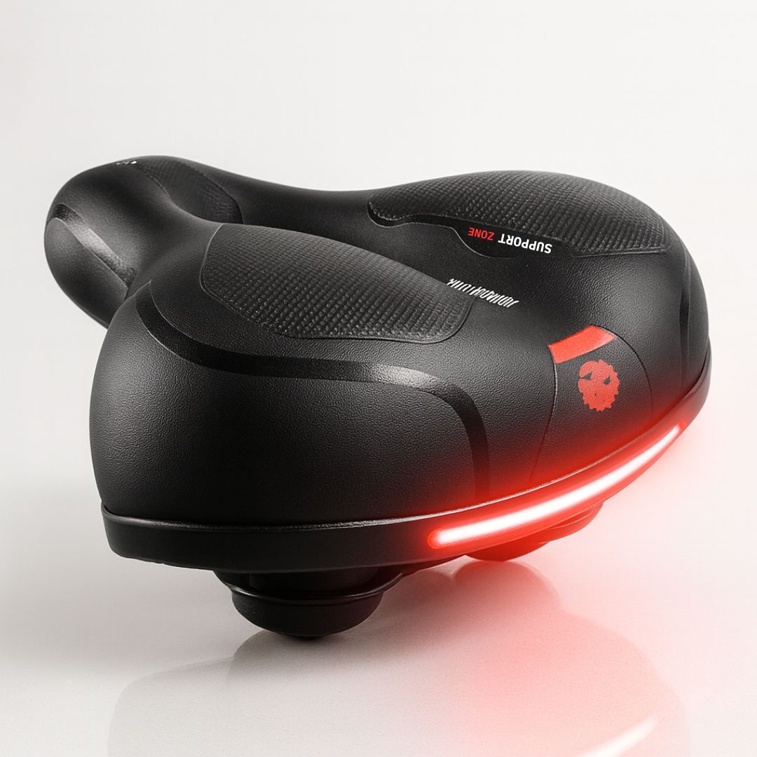 Sillín para Bicicleta con Luz Trasera y Canal de Ventilación