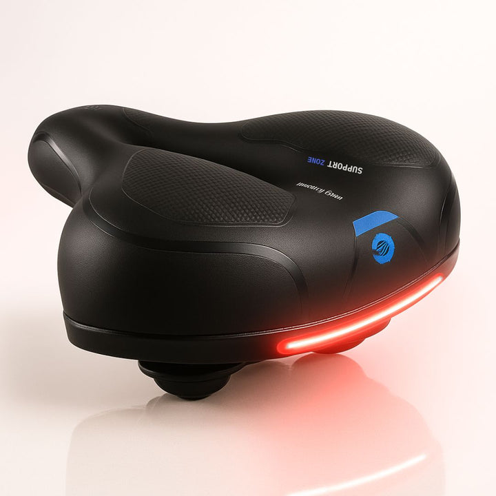 Sillín para Bicicleta con Luz Trasera y Canal de Ventilación