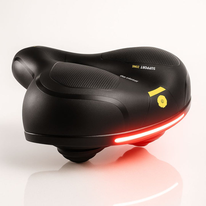 Sillín para Bicicleta con Luz Trasera y Canal de Ventilación