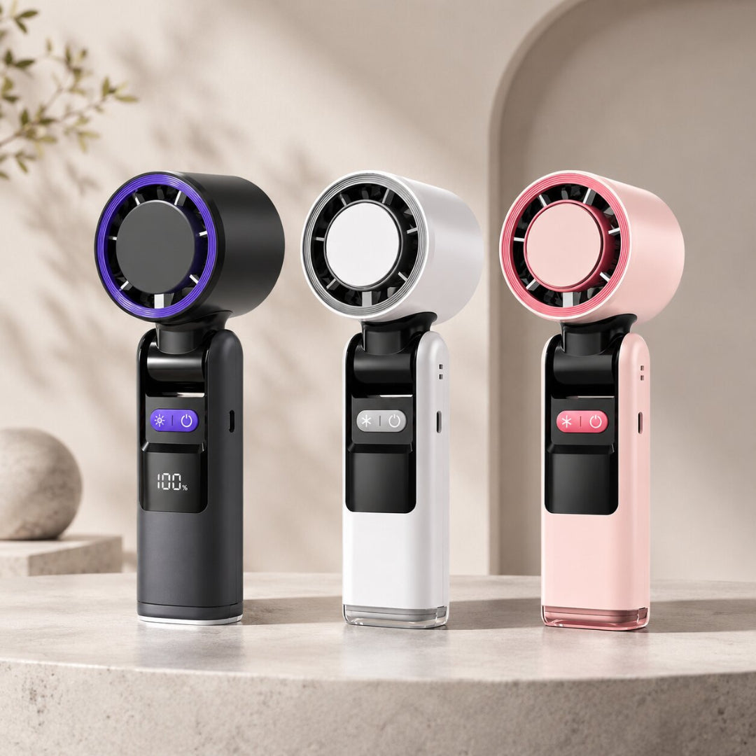 Ventilador Portátil de Mano sin Aspas con Pantalla Digital