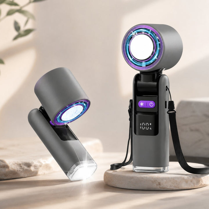 Ventilador Portátil de Mano sin Aspas con Pantalla Digital
