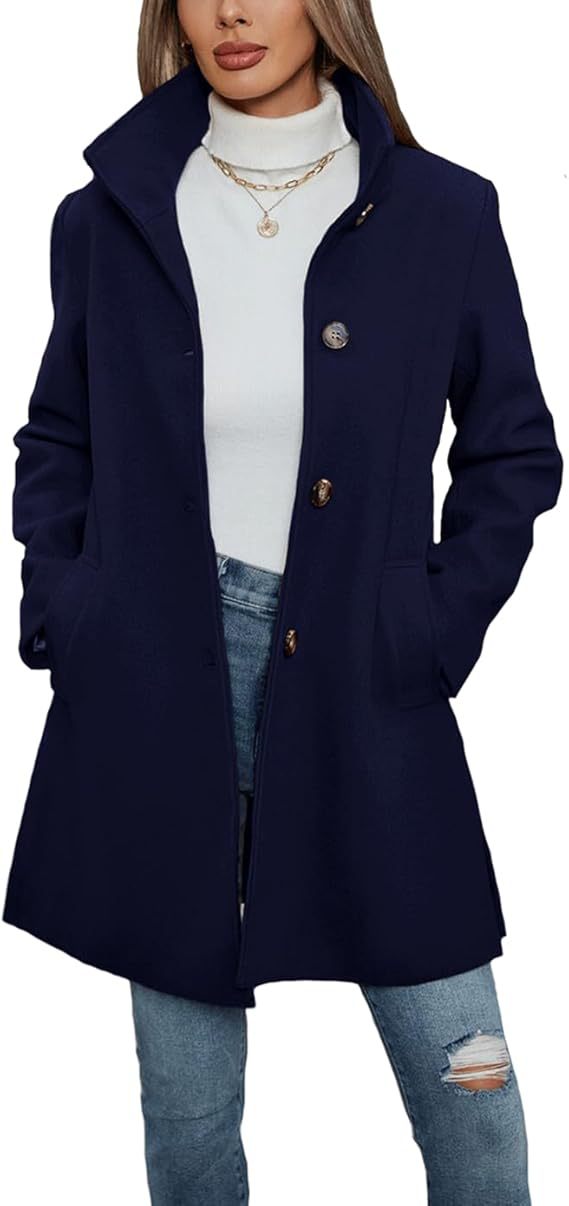 Abrigo Acampanado con Botones – Azul Marino