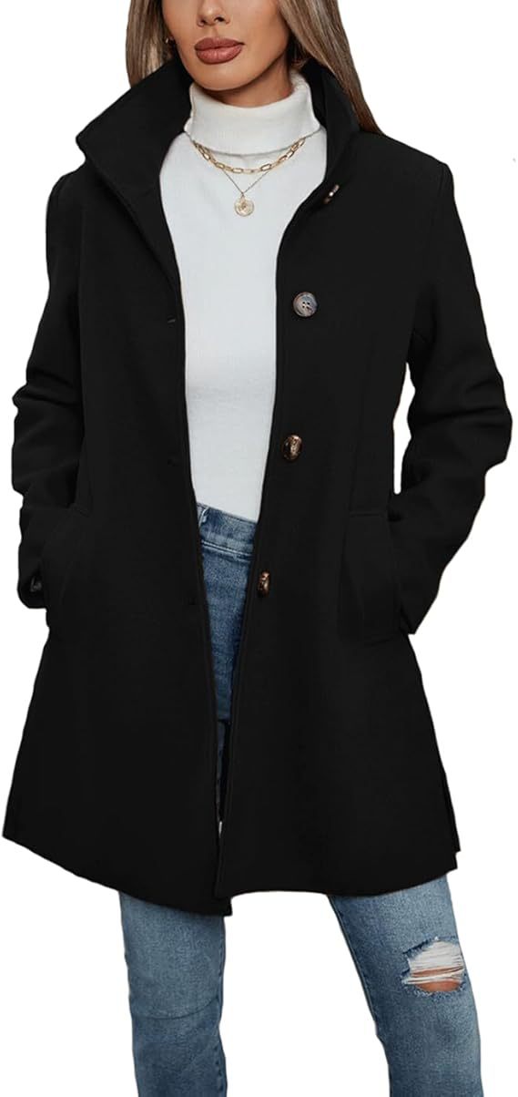 Abrigo Acampanado con Botones – Negro