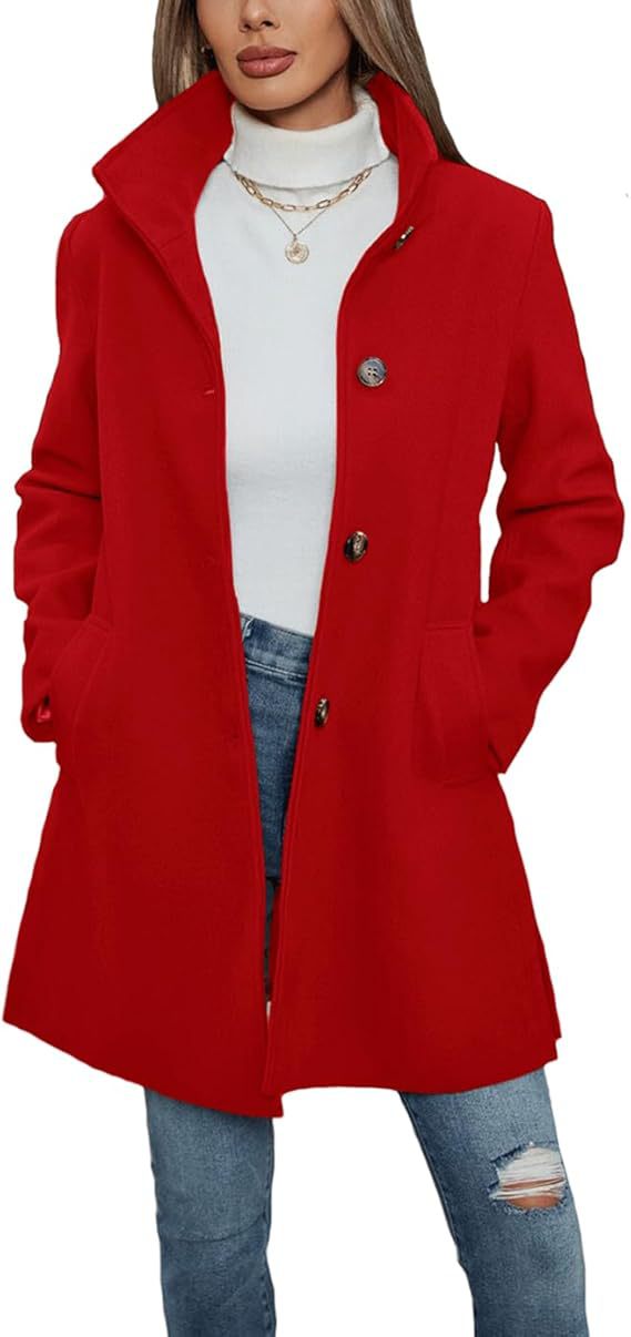 Abrigo Acampanado con Botones – Rojo