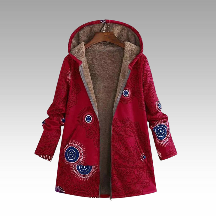 Abrigo Bohemio con Capucha – Rojo