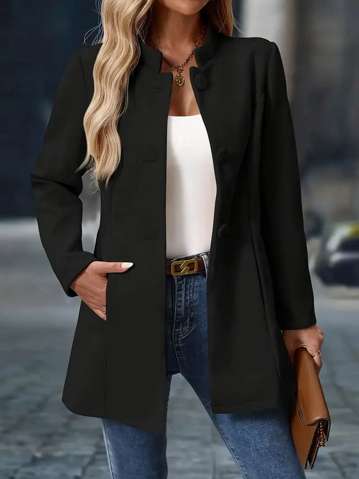 Abrigo con Cuello Subido – Negro
