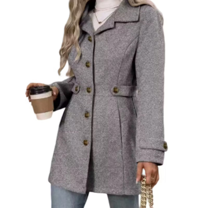 Abrigo Elegante con Solapas – Gris