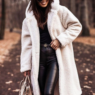 Abrigo Largo con Capucha – Blanco