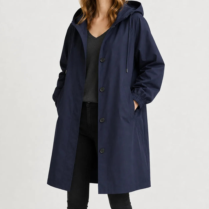 Abrigo Ligero con Capucha – Azul Marino