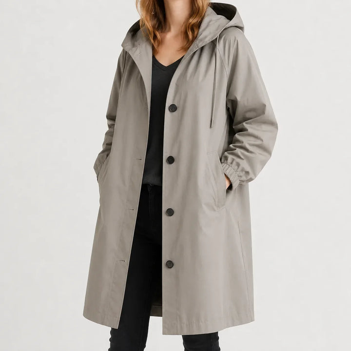 Abrigo Ligero con Capucha – Gris