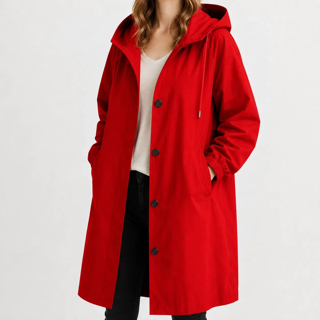 Abrigo Ligero con Capucha – Rojo